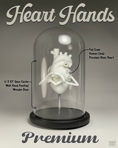 "Heart Hands" Premium (Full Scale Porcelain Statue With Glass Cloche)