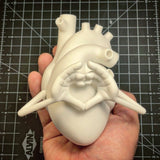 "Heart Hands" Premium (Full Scale Porcelain Statue With Glass Cloche)
